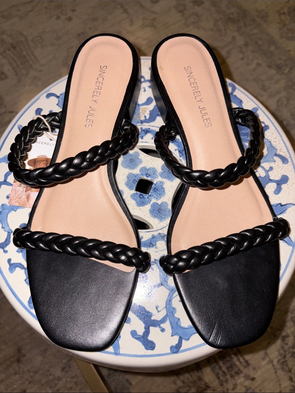 Sincerely Jules Black Braided Strap Sandal size: 9.5